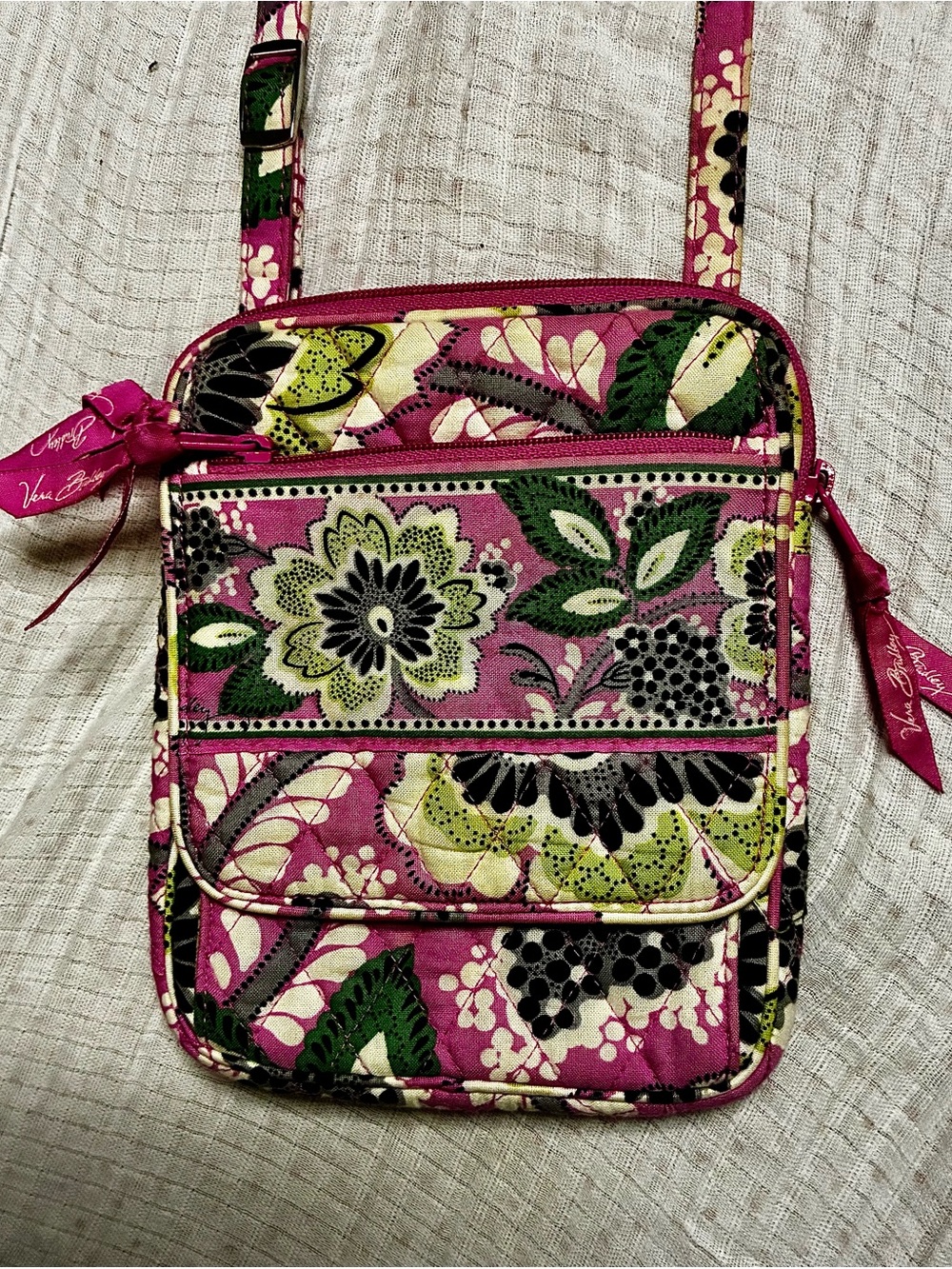 Vera Bradley Magenta Floral Quilted Crossbody